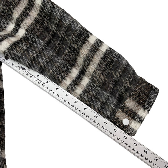 Missguided petite Shaket NEW plaid jacket wool blend ecru black grey neutral 10P - Picture 14 of 16